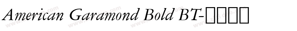 American Garamond Bold BT字体转换